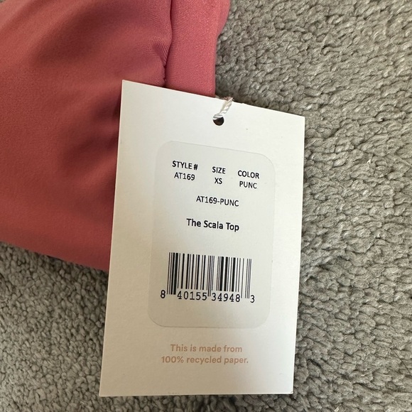 Andie Swim Bikini Scala Top and Riviera High Waisted Bottom in Fruit Punch XS - Picture 5 of 6